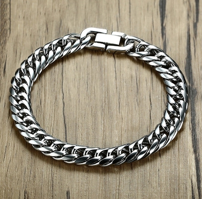 Stainless Steel 10mm Men Bracelet Cuban Link Hand-Chain for Daily Wear and Dropshipping