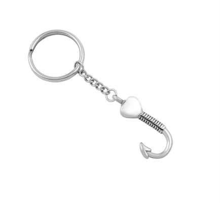 CLASSIC Style Stainless Steel Heart With Hook Keychain For Men Cremation Urn Souvenir