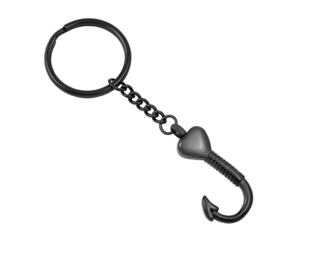 CLASSIC Style Stainless Steel Heart With Hook Keychain For Men Cremation Urn Souvenir