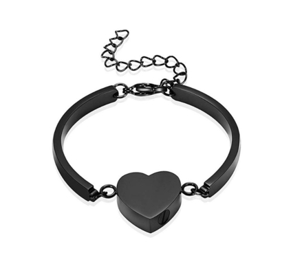 Adjustable Memorial Cremation Bracelet Rainbow Heart Urn Bangle For Ashes Keepsake