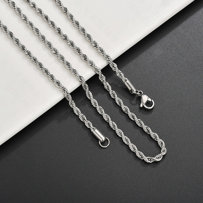 Stainless Steel Twist Rope Chain Necklace For Women and Men Fashion Jewelry Accessories