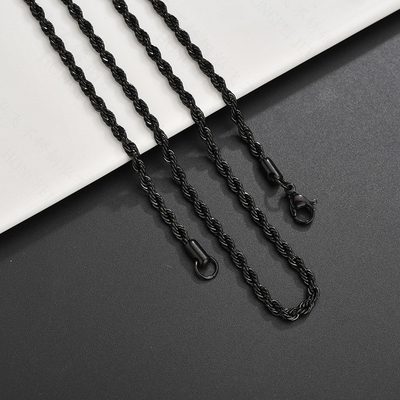 Stainless Steel Twist Rope Chain Necklace For Women and Men Fashion Jewelry Accessories