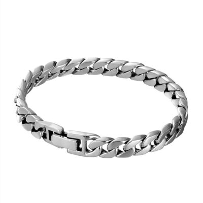 Retro Thai Silver Craft 925 Silver Material Cuban Chain for Couples' Personalized Look