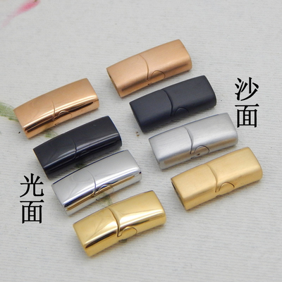 Stainless Steel Magnet Buckle Flat Rectangular Design for Leather Cord Bracelet Safety
