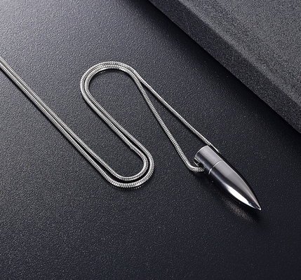 Decoration Bullet Shape Funeral Urn Necklace For Human Pet Ashes Cremation Pendant
