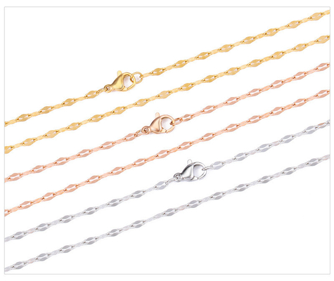 European and American Style Lip Chain Necklace in 304 Stainless Steel for Collarbone