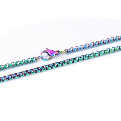 Simple European and American Gold Square Pearl Necklace Stainless Steel Chain Design