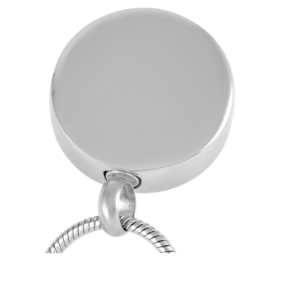 Fashionable Round Cremation Urn Necklace With Dog Bone Engraved Pendant for Pet Ashes