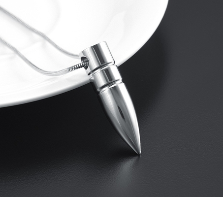 Cylinder Shape Stainless Steel Bullet Cremation Urns for Lover's Funeral Memorial