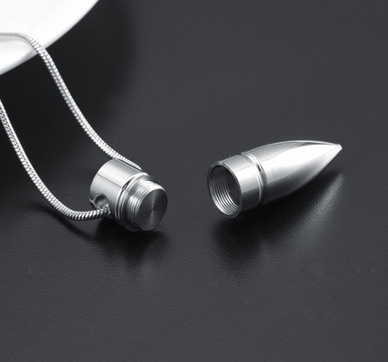 Cylinder Shape Stainless Steel Bullet Cremation Urns for Lover's Funeral Memorial