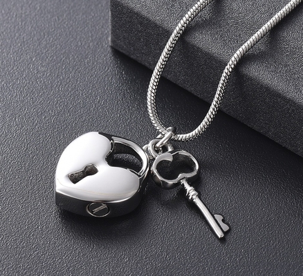 OEM/ODM Key Heart Urn Necklace for Ashes Keepsake Pendant Stainless Steel Ashes Holder