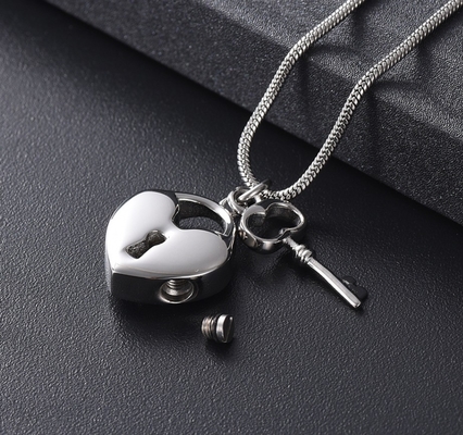 OEM/ODM Key Heart Urn Necklace for Ashes Keepsake Pendant Stainless Steel Ashes Holder