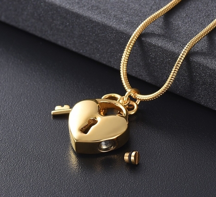 OEM/ODM Key Heart Urn Necklace for Ashes Keepsake Pendant Stainless Steel Ashes Holder