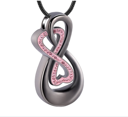 Stainless Steel Infinite Love Cremation Urn Necklace Personalized Memorial Keepsake