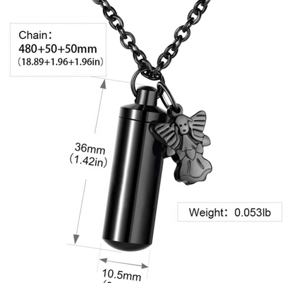 Jewelry Type Angel Wing Decorative Virgin Mary/Heart Shape Ornaments Keychain Vial Necklace for Ashes