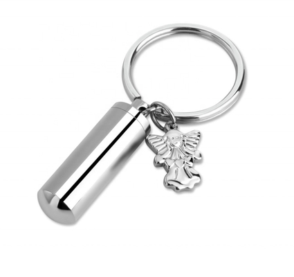 Jewelry Type Angel Wing Decorative Virgin Mary/Heart Shape Ornaments Keychain Vial Necklace for Ashes