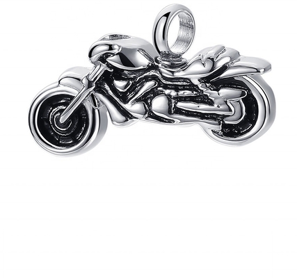Stainless Steel Cremation Urns Necklace Women's Engraved Punk Boys Motorcycle Pendant
