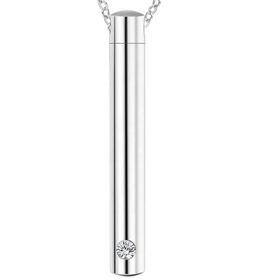 OEM/ODM Men Stainless Steel Perfume Holder Bullet Cylinder Ashes Urn Pendant Angel Wing Charm Memorial Necklace Jewelry 6 Sizes