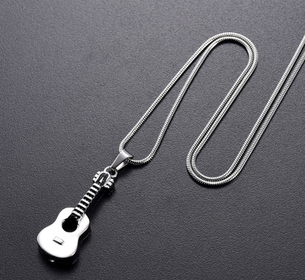 Musical Instrument Keepsake Pendant Necklace For Men Stainless Steel Ashes Locket