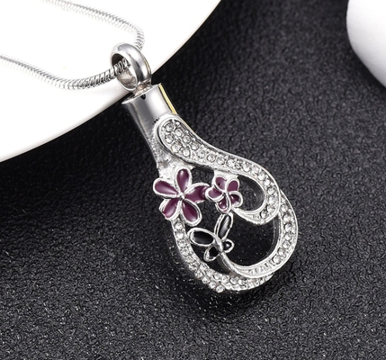 Picture Perfect Flower Vase Pendant Silver Necklace Best Friend Ash Keepsake Jewelry