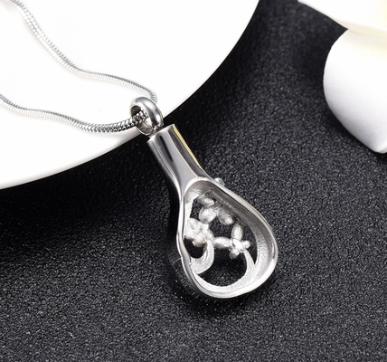 Picture Perfect Flower Vase Pendant Silver Necklace Best Friend Ash Keepsake Jewelry