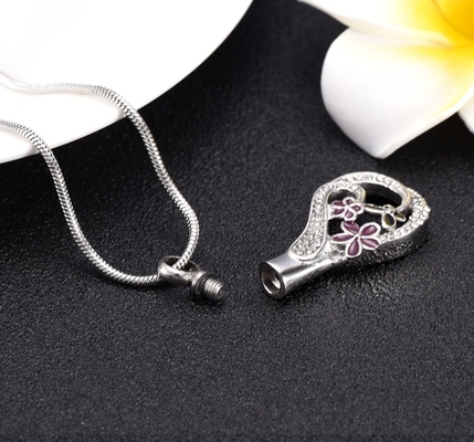 Picture Perfect Flower Vase Pendant Silver Necklace Best Friend Ash Keepsake Jewelry