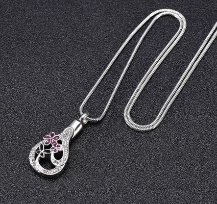 Picture Perfect Flower Vase Pendant Silver Necklace Best Friend Ash Keepsake Jewelry