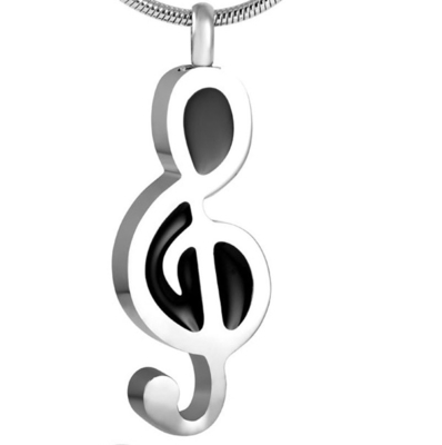 Musical Note Shape Cremation Jewelry For Ashes Funeral Memorial Pendant With Fill Kit