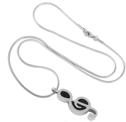 Musical Note Shape Cremation Jewelry For Ashes Funeral Memorial Pendant With Fill Kit