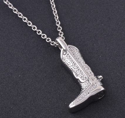 CNC Inlay Technology Men's Military Boot Cremation Jewelry Keepsake Pendant Necklace
