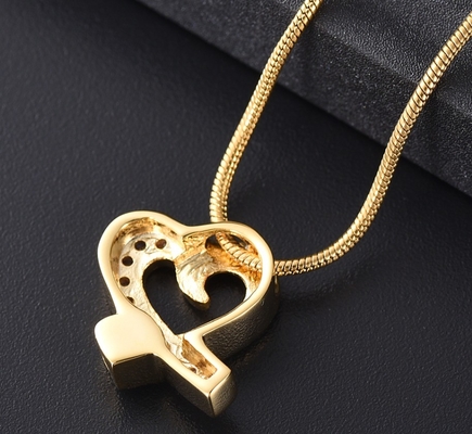 Stainless Steel Love Bow Tie Heart Cremation Jewelry with Crystal Inlay Gift Occasion