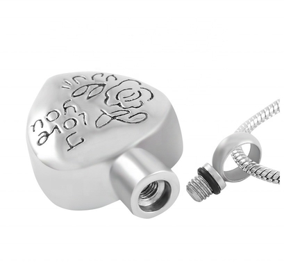 Excellent Memorial Ashes Keepsake Urn Jewelry Pendant with I Love You Heart Design