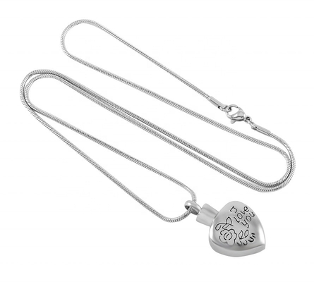 Excellent Memorial Ashes Keepsake Urn Jewelry Pendant with I Love You Heart Design