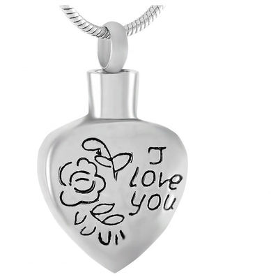 Excellent Memorial Ashes Keepsake Urn Jewelry Pendant with I Love You Heart Design