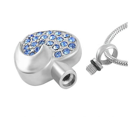 Heart Crystal Pendant Necklace Cremation Jewelry for Women Keepsake Ashes Locket Pet Urn Gift