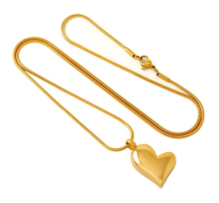18K Gold Plated Cremation Jewelry For Ashes Pendant Broken Heart Keepsake Urn Necklace