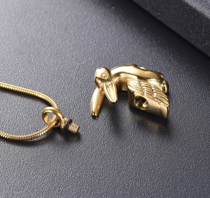 Pet Animal Charms Cute Flying Rabbit Pendant Necklace with Memorial Cremation Jewelry