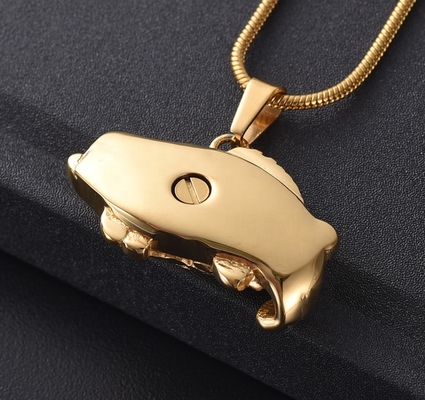 Fish Cremation Jewelry Keepsake Urn Necklace for Pet Ashes Stainless Steel 4 Colors