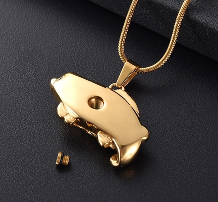 Fish Cremation Jewelry Keepsake Urn Necklace for Pet Ashes Stainless Steel 4 Colors