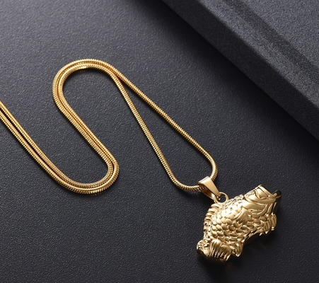 Fish Cremation Jewelry Keepsake Urn Necklace for Pet Ashes Stainless Steel 4 Colors