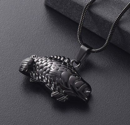 Fish Cremation Jewelry Keepsake Urn Necklace for Pet Ashes Stainless Steel 4 Colors