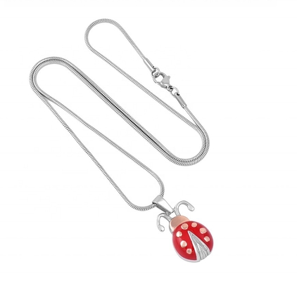 Cute Ladybug Cremation Jewelry For Ashes Pendant Stainless Steel Necklace Memorial