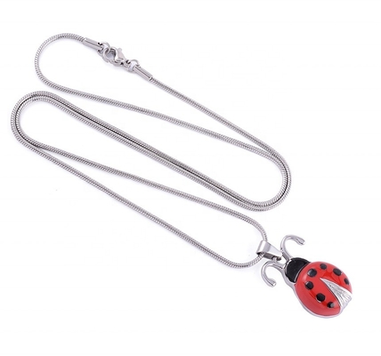 Cute Ladybug Cremation Jewelry For Ashes Pendant Stainless Steel Necklace Memorial