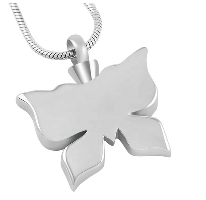 CNC Inlay Technology Stainless Steel Multicolor Butterfly Cremation Keepsake Necklace