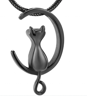 Rose Gold Plated Moon Cat Shape Cremation Jewelry for Pet Ashes 8 Year's Experience