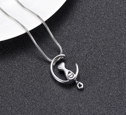 Rose Gold Plated Moon Cat Shape Cremation Jewelry for Pet Ashes 8 Year's Experience