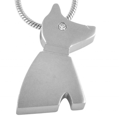 Pet Ashes Cremation Jewelry Stainless Steel Dog Shape Keepsake Urn Pendant Necklace