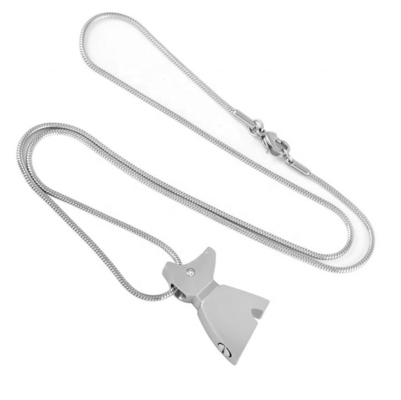 Pet Ashes Cremation Jewelry Stainless Steel Dog Shape Keepsake Urn Pendant Necklace
