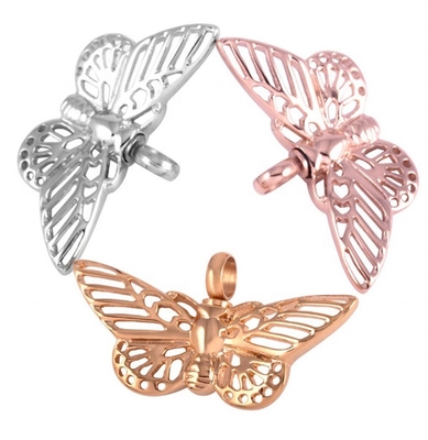Pet Ashes Pendant Necklace Beautiful Butterfly Cremation Jewelry for Animal Ashes