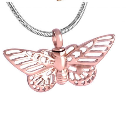Pet Ashes Pendant Necklace Beautiful Butterfly Cremation Jewelry for Animal Ashes
